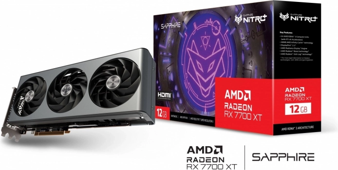 Grafische kaart Sapphire Nitro+ AMD Radeon RX 7700 XT 12GB