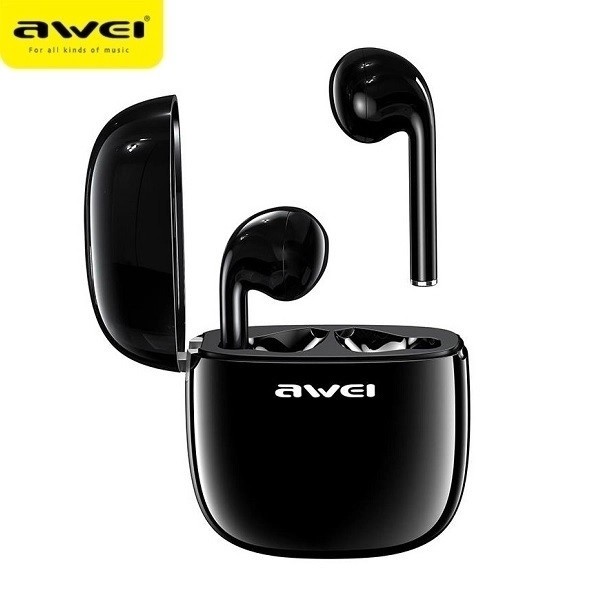 Bluetooth-Kopfhörer schwarz mit Ladestation