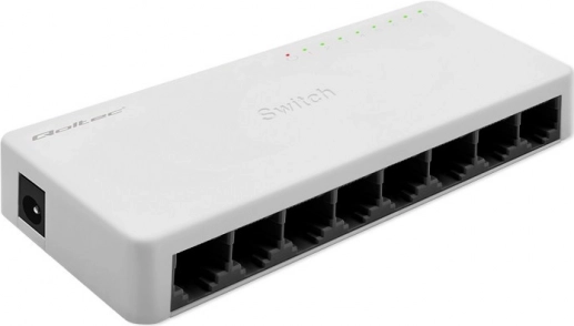 QOLTEC Netzwerk-Switch 8× RJ45, 100 Mb/s Fast-Ethernet LAN
