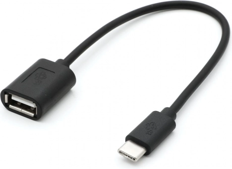 OTG-kabel USB-C naar USB-A, 15 cm, zwart