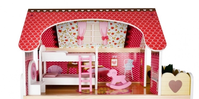 Houten poppenhuis met meubels 90 cm
