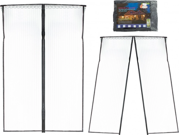 Magnetic insect screen for doors 160 × 230 cm – Black