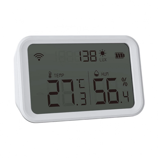Temperatuur- en vochtigheidssensor met display en Wi-Fi-verbinding