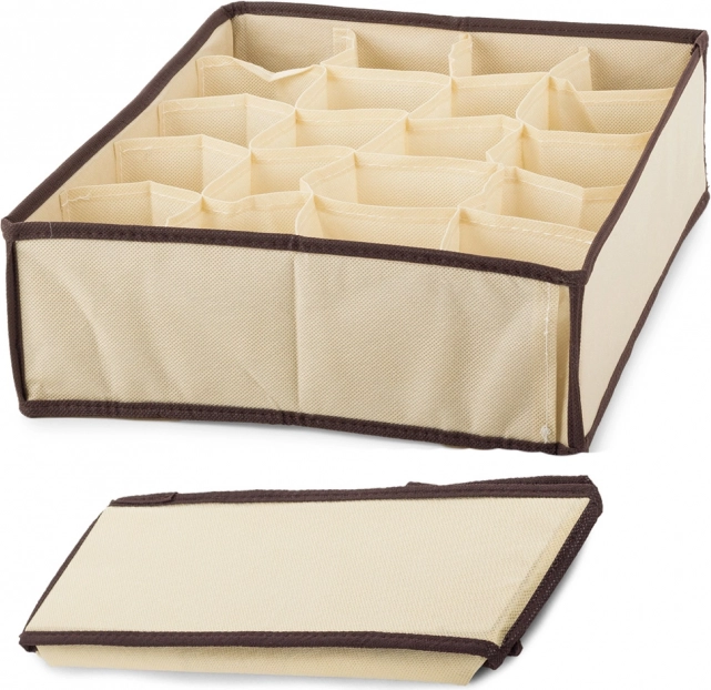 Organizer for Underwear and Socks Beige with 20 Compartments