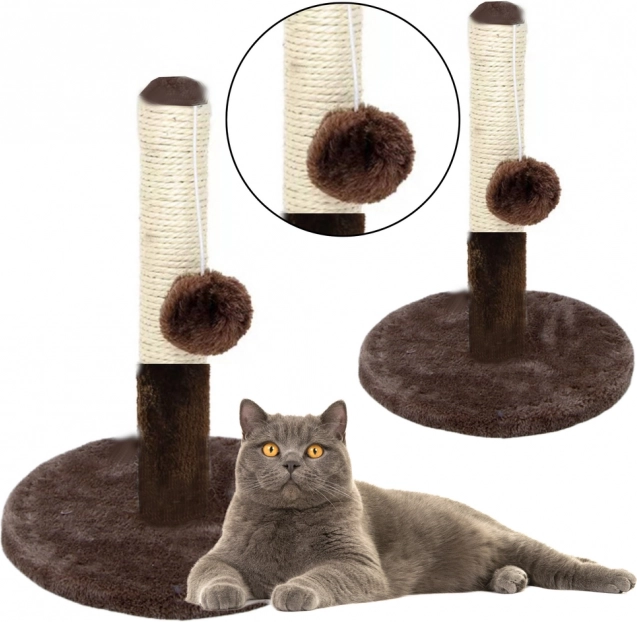 Griffoir pour chat tour brun foncé 40 cm x 30 cm
