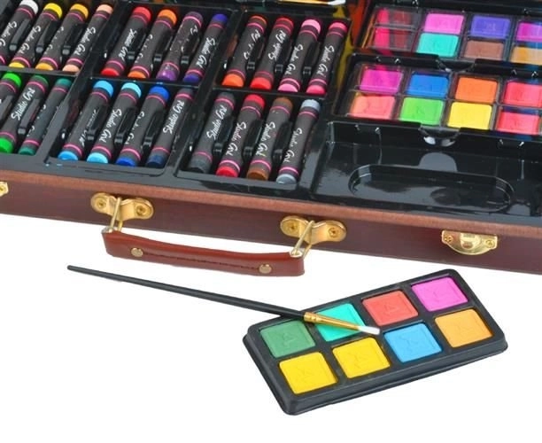 Large Art Set in a Wooden Case for Little Painters - 81pcs