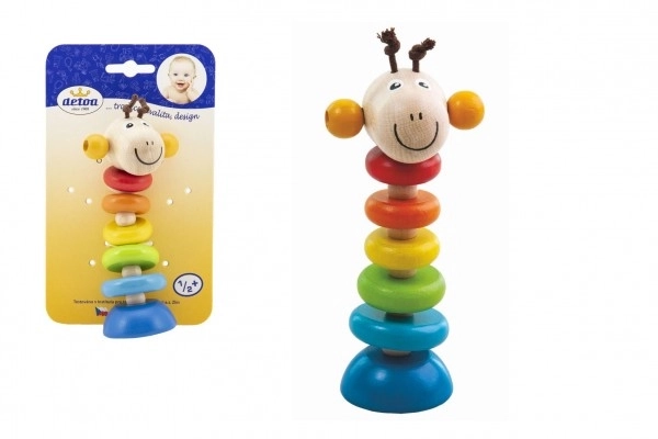 Detoa wooden toy giraffe on a spring