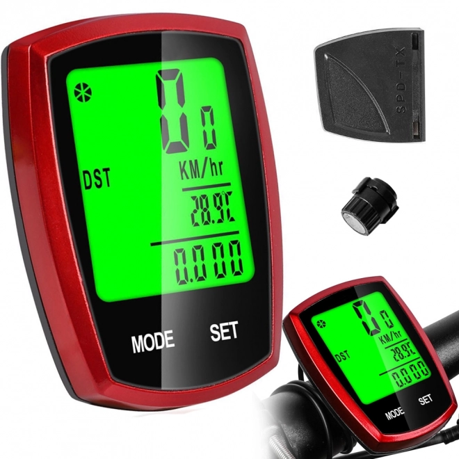 Draadloze waterdichte snelheidsmeter met LCD-scherm voor fiets
