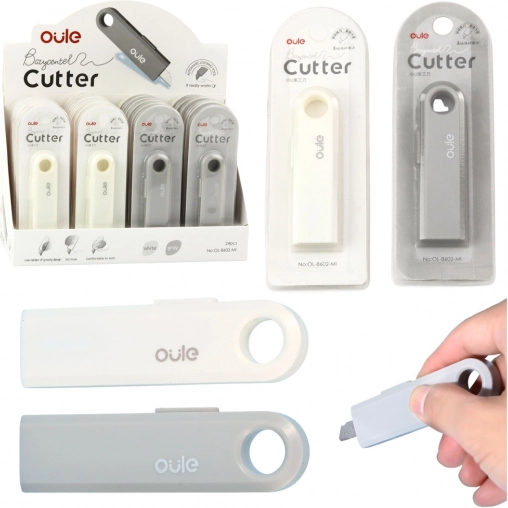 Mini uitschuifmesje voor papier en folie, compact