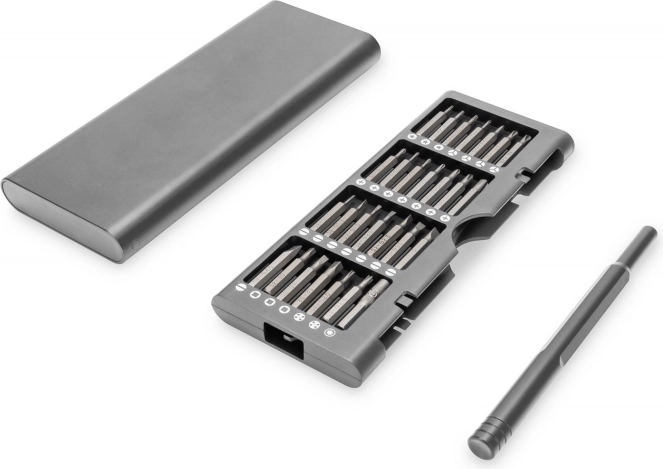 Precisie-schroevendraaierset 57-in-1 DIGITUS in aluminium etui