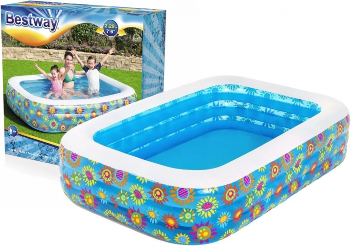Bestway aufblasbarer Familienpool mit Blumendesign