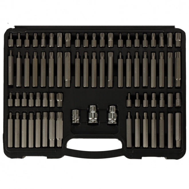 Set van korte en lange schroefbits + 3 adapters - 75 stuks