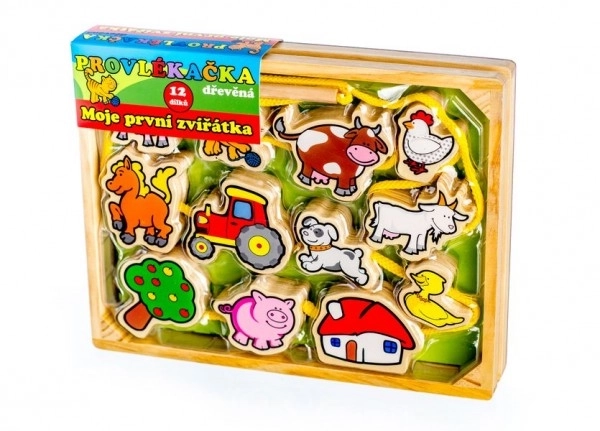 Houten Rijgspeelgoed Mijn eerste dieren