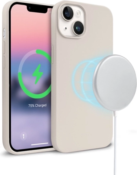 Coque magnétique pour iPhone 14/13 MagSafe couleur beige pierre
