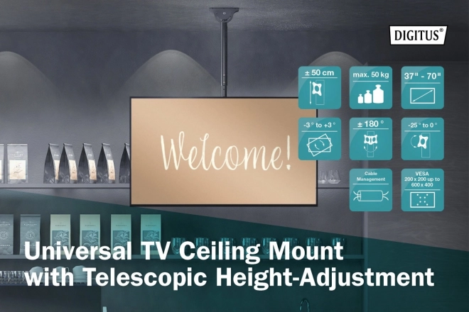 Plafondhouder voor tv 37-70 inch met telescopische instelling
