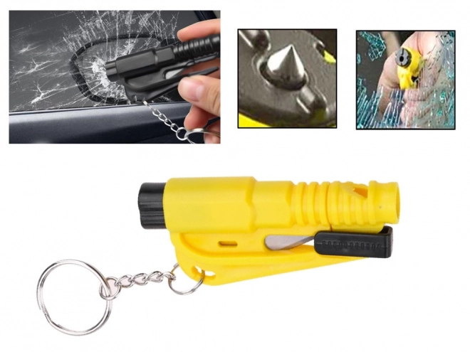 Rettungshammer 3-in-1 Schlüsselanhänger