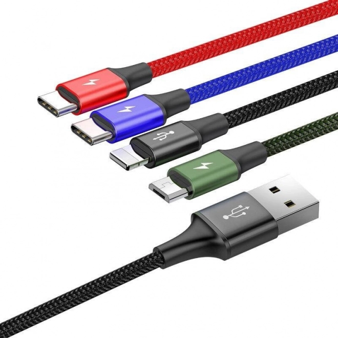 Baseus Snelle USB kabel 4in1 2xUSB-C / Lightning / Micro 3,5A 1,2m - zwart