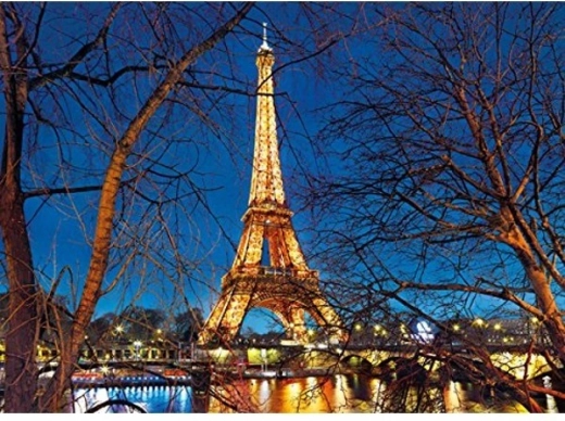 Iconic Paris motif in a night glow