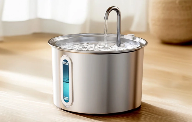 Oneisall fontaine à eau pour chiens et chats en acier inoxydable