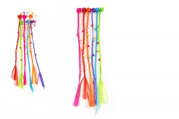 Klemmen met gekleurde vlechtjes voor haar - 6 stuks