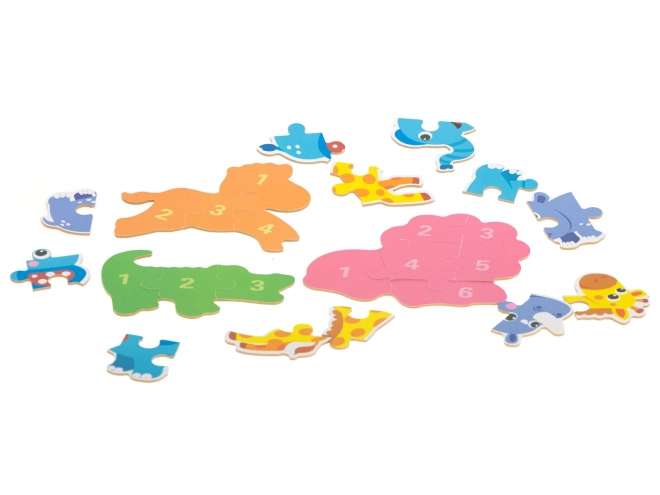 Puzzel in blikken doos Safari dieren - 25 stukjes