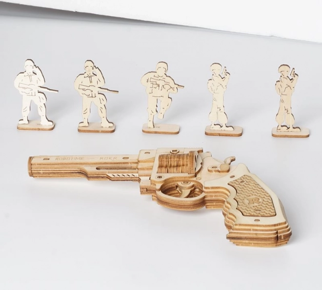 RoboTime 3D houten mechanische puzzel Revolver Corsac