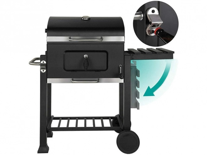 Garten Grill auf Holzkohle mit Zwei Rosten und Thermometer