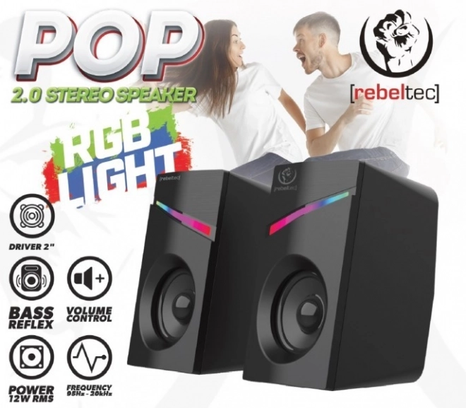 Stereo-Lautsprecher 2.0 mit LED-Beleuchtung