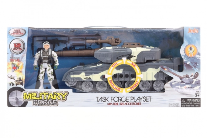 Militaire set met batterij aangedreven tank