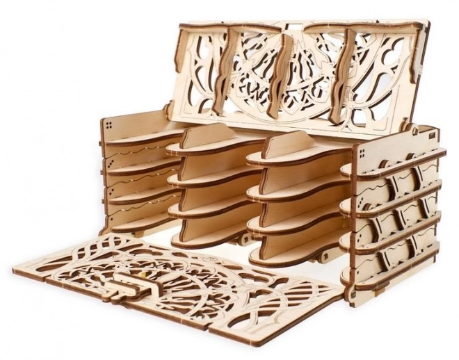 Doos voor verzamelkaarten Ugears 3D houten mechanische puzzel