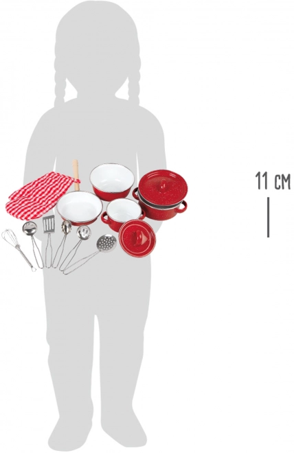 Kinderset rood metalen kookgerei Small Foot