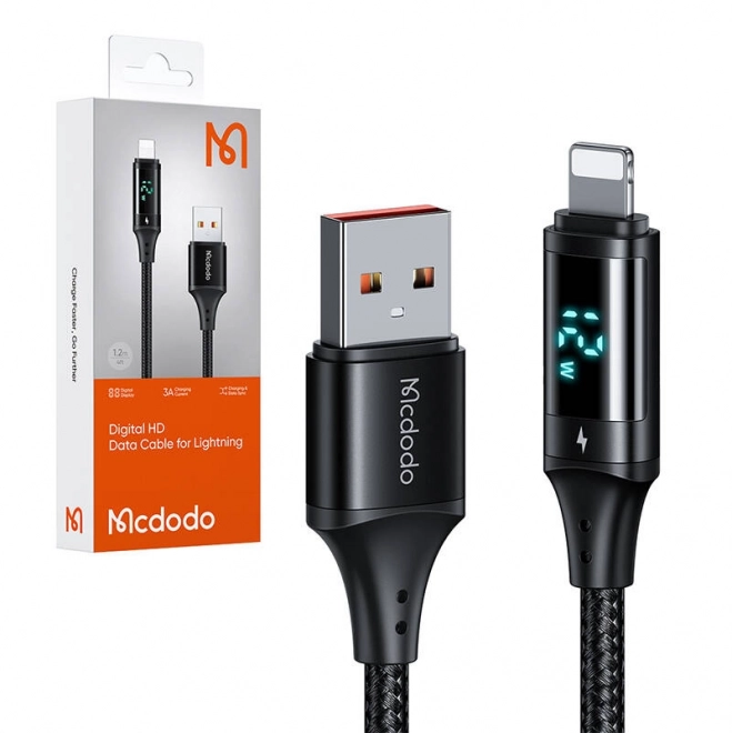 Gegevenskabel met digitaal display USB naar Lightning Mcdodo, 1,2 m