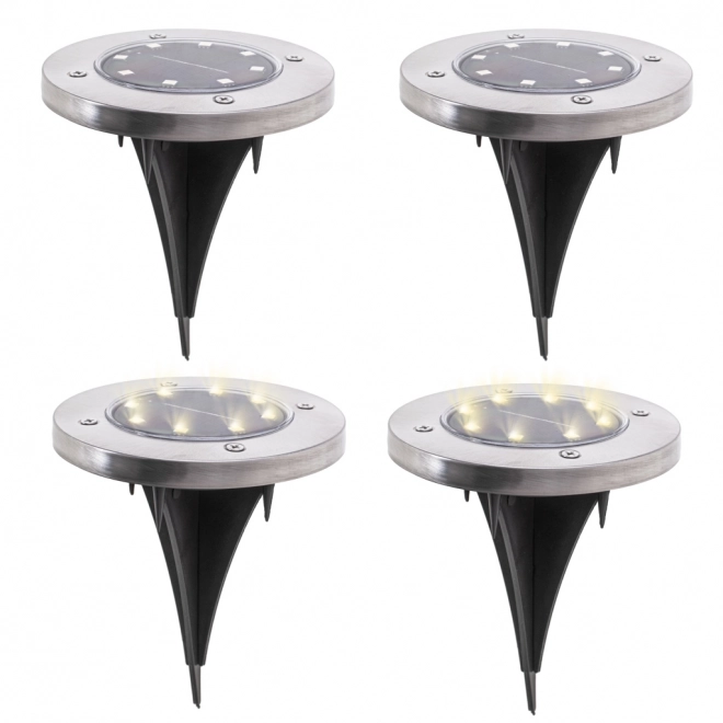 Tuinzonne-verlichting 8 LED 4 stuks - koud wit