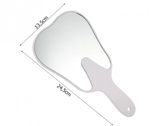 Cosmetische spiegel in de vorm van een tand