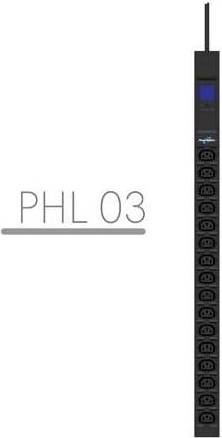 Rack PDU-stroomrail 19" 10A, 16× IEC C13, 3 m IEC C14, met meter, verticaal, zwart