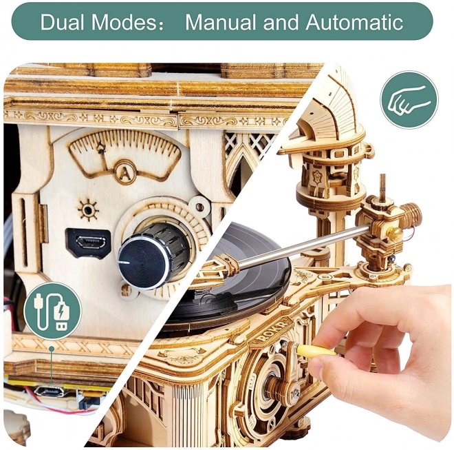 Rokr 3D houten puzzel Klassieke grammofoon