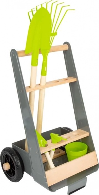 Metal Garden Cart with Tools