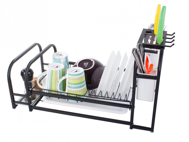 Afdruiprek voor vaatwerk met blad en standaard in loftstijl
