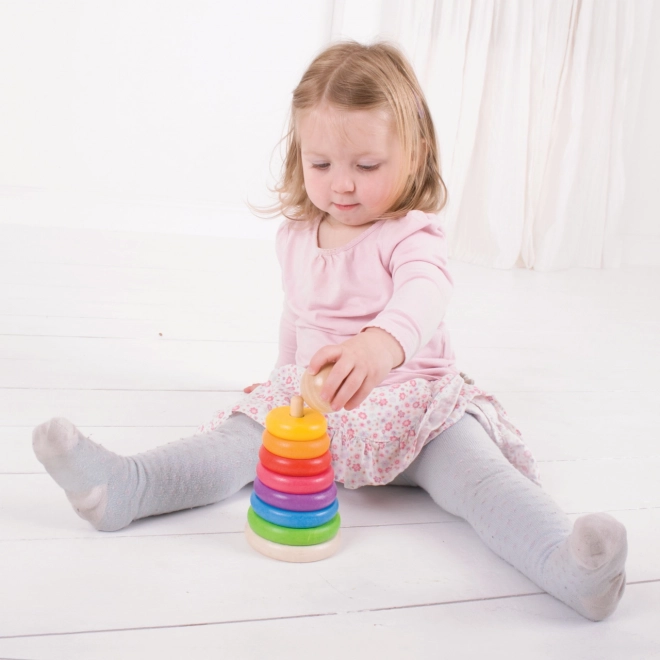 Houten stapelspeelgoed regenboog voor kinderen