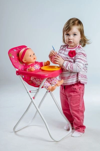 High Chair for Dolls with Table