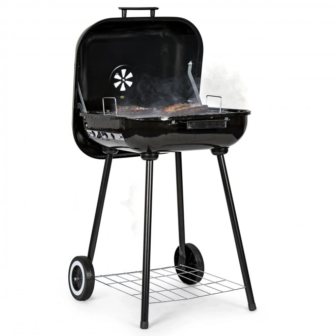 Moderner Grill mit Deckel und Rollen