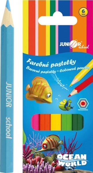 Kleurpotloden Ocean World zeshoekig 6 stuks