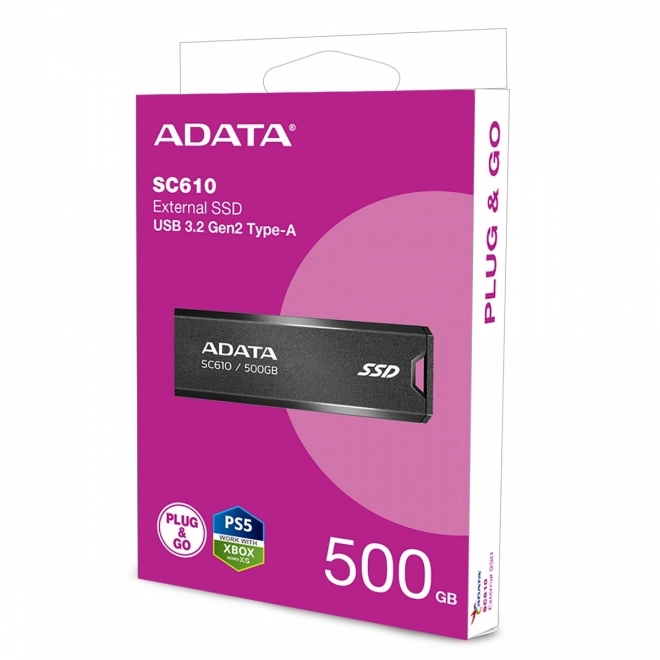 Externe SSD SC610 500G USB3.2A Gen2 Zwart