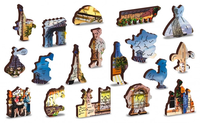 Houten puzzel Ontbijt in Parijs - 2-in-1