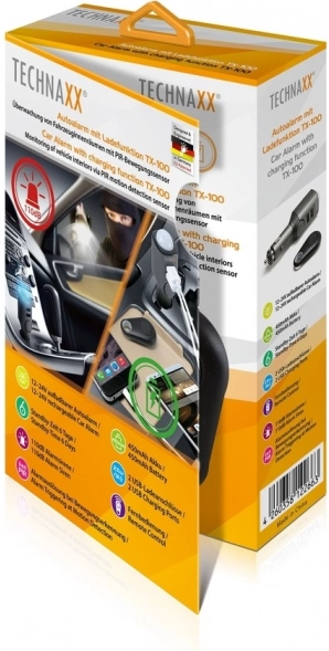 Autoalarm met USB-oplader Technaxx 2 poorten