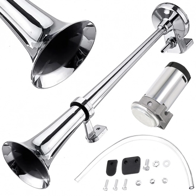 Pneumatische claxon Chrome met compressor 12V