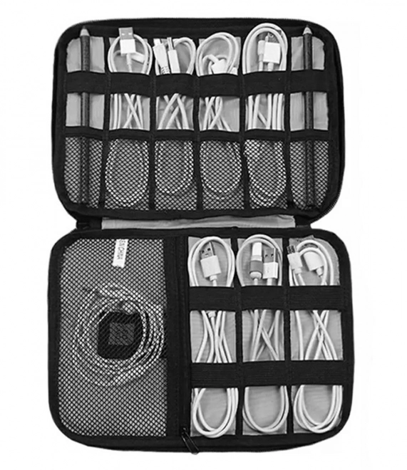 Organizer für Kabel und Zubehör Grau