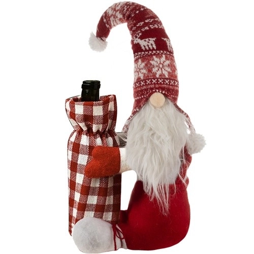 Weihnachtswichtel mit Flaschenhülle