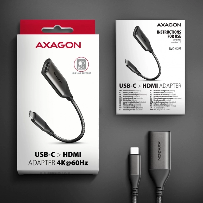 USB-C to HDMI 4K/60Hz Aluminum Adapter, 25 cm Cable