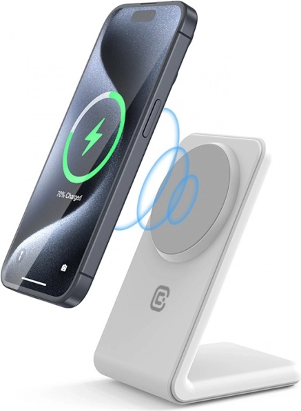 Magnetic 2-in-1 Stand with Wireless Charging with MagSafe for iPhone and AirPods – White